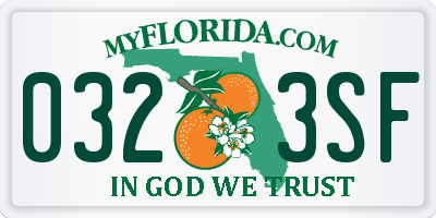 FL license plate 0323SF