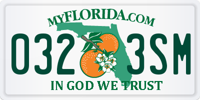 FL license plate 0323SM
