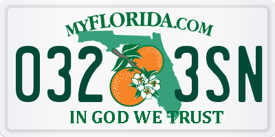 FL license plate 0323SN