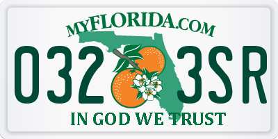 FL license plate 0323SR