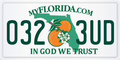 FL license plate 0323UD
