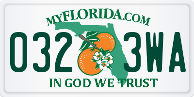 FL license plate 0323WA