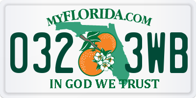 FL license plate 0323WB