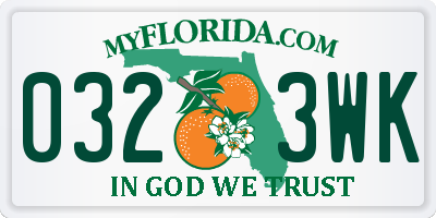 FL license plate 0323WK