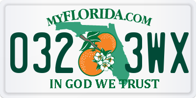 FL license plate 0323WX