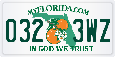 FL license plate 0323WZ