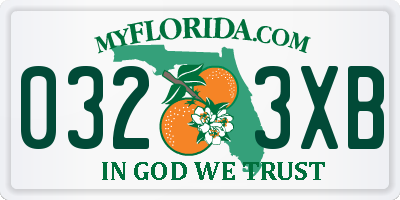 FL license plate 0323XB