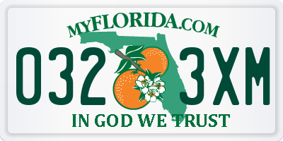 FL license plate 0323XM