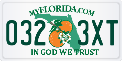 FL license plate 0323XT