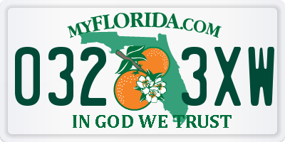 FL license plate 0323XW