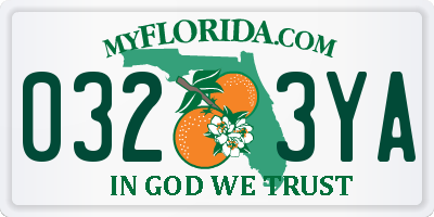 FL license plate 0323YA