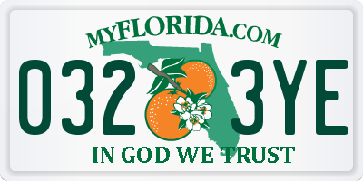FL license plate 0323YE