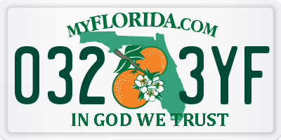 FL license plate 0323YF