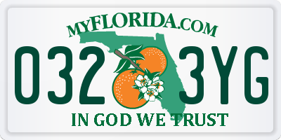 FL license plate 0323YG