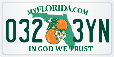FL license plate 0323YN