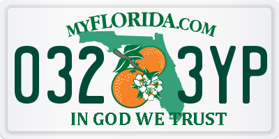 FL license plate 0323YP