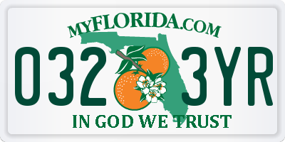 FL license plate 0323YR