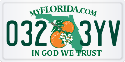 FL license plate 0323YV