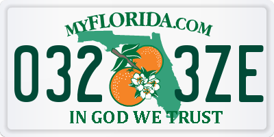 FL license plate 0323ZE