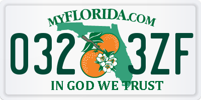 FL license plate 0323ZF