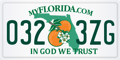 FL license plate 0323ZG