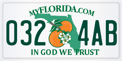 FL license plate 0324AB