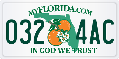 FL license plate 0324AC