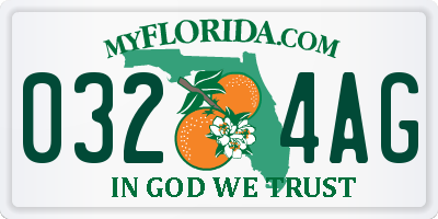FL license plate 0324AG