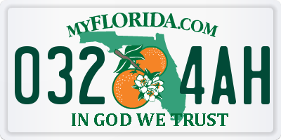 FL license plate 0324AH