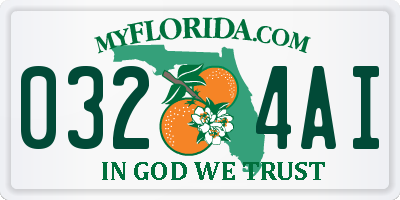FL license plate 0324AI