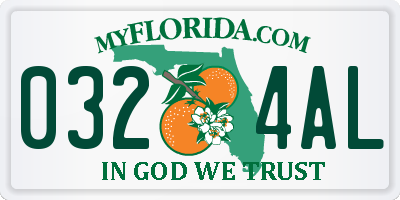FL license plate 0324AL