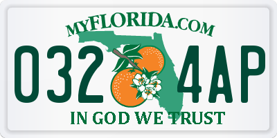 FL license plate 0324AP
