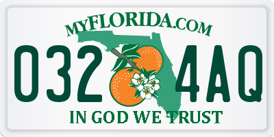 FL license plate 0324AQ