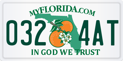 FL license plate 0324AT