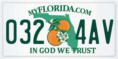 FL license plate 0324AV