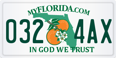 FL license plate 0324AX