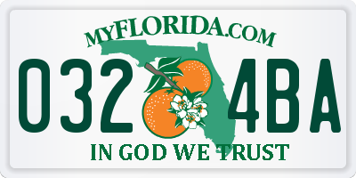 FL license plate 0324BA