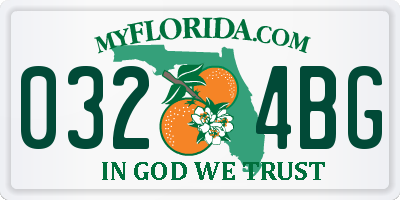 FL license plate 0324BG