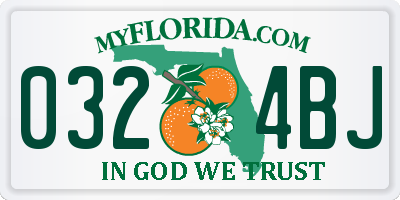 FL license plate 0324BJ