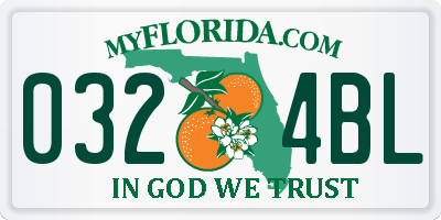 FL license plate 0324BL