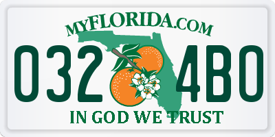 FL license plate 0324BO