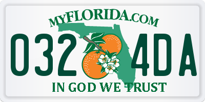 FL license plate 0324DA