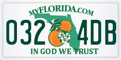 FL license plate 0324DB