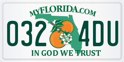 FL license plate 0324DU