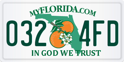 FL license plate 0324FD