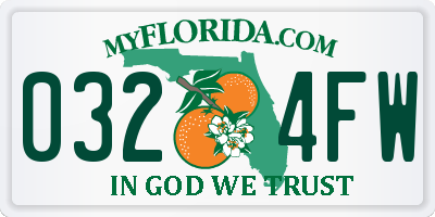 FL license plate 0324FW