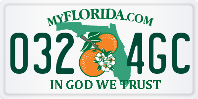 FL license plate 0324GC
