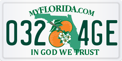 FL license plate 0324GE