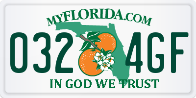 FL license plate 0324GF