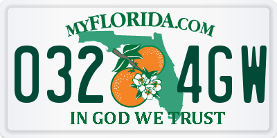 FL license plate 0324GW